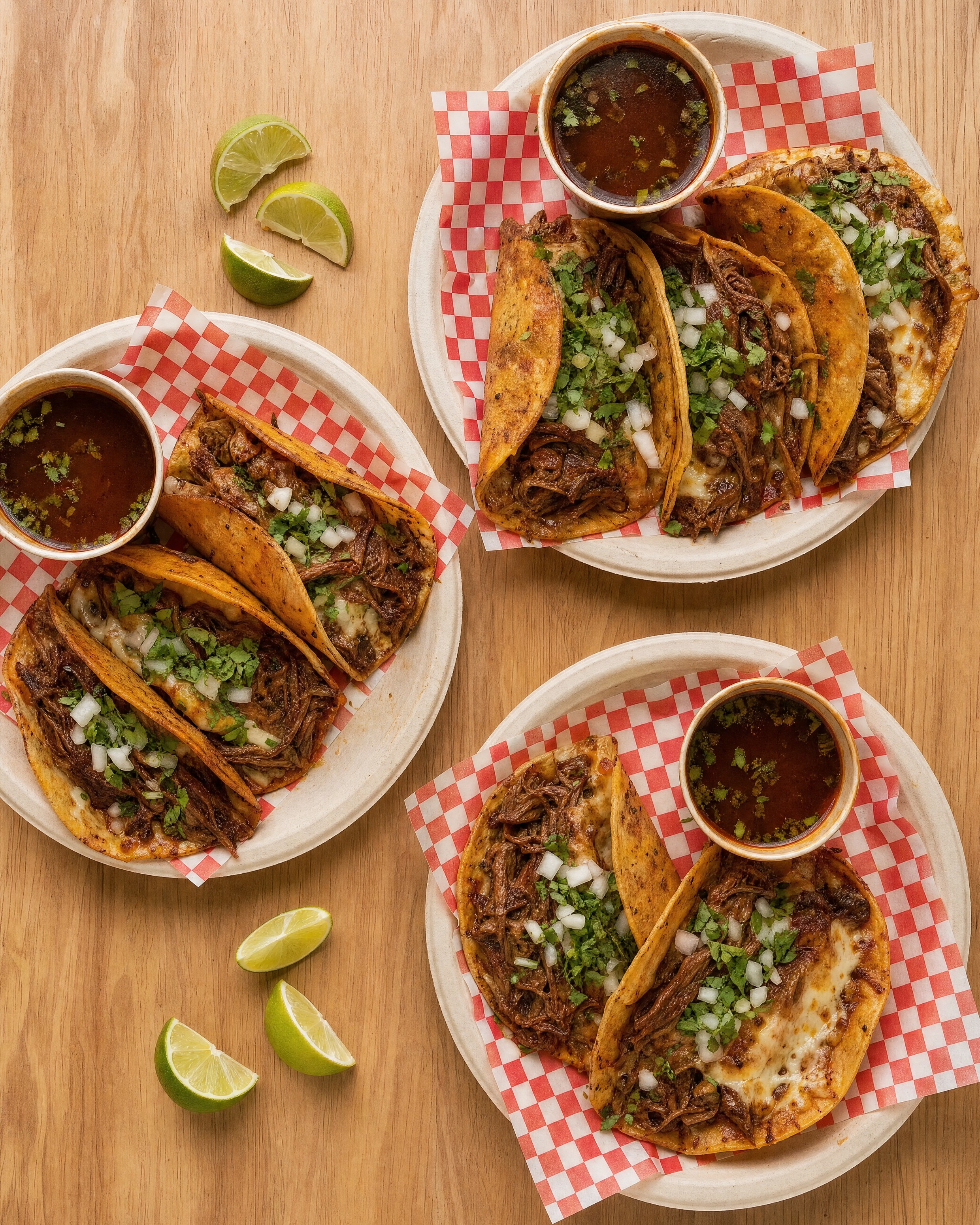 Tacos birria avec consommé à La Toxica, taqueria mexicaine à Montréal