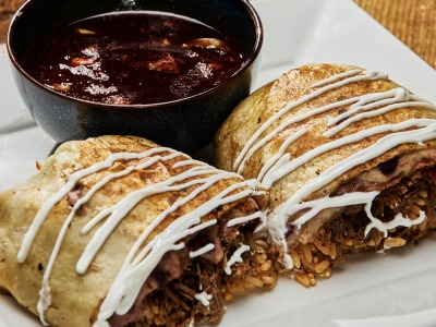 Birria burrito at La Toxica
