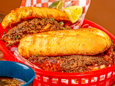 Birria torta at La Toxica
