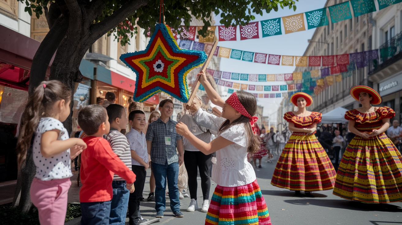 festive mexican celebrations with pi atas